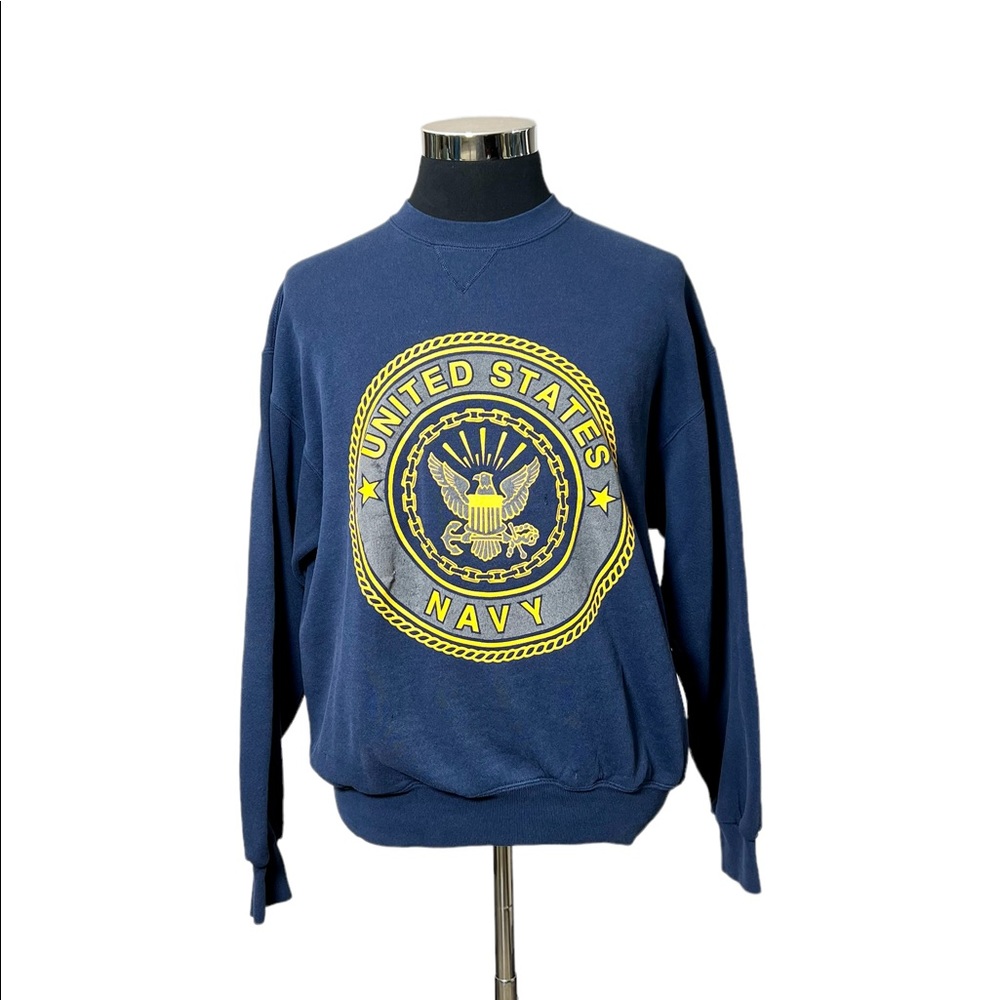 US Navy Crewneck Reflective Sweatshirt Sz L